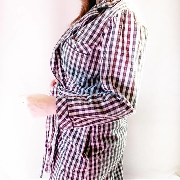 Pierre Cardin Multi-Colored Plaid Robe Medium - Picture 3 of 6